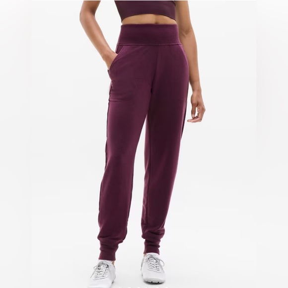 Athleta Pants - Athleta by Gap Deep Purple Maroon High Waist Jogger Pants | Size 1X